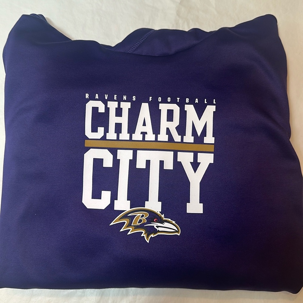 Baltimore Ravens NFL Team Apparel Nike Hooded Purple Sweatshirt, XL
